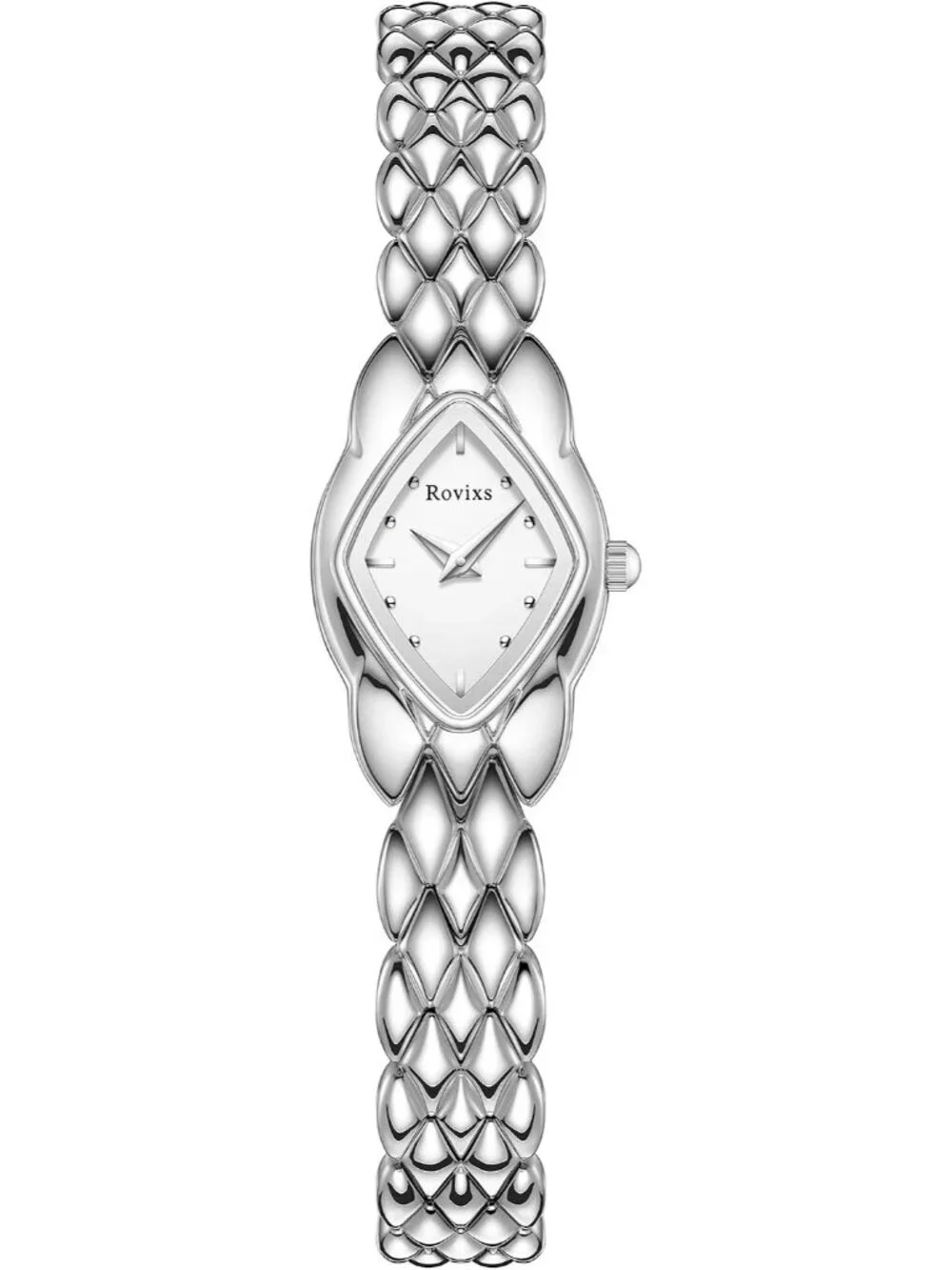 Women's Silver White Elegant Retro Vintage Luxury Adjustable Bracelet Wristwatch